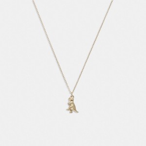 Coach 14 K Rexy Pendant Women Necklace Gold | UAE_CH32342