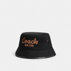 Coach 1941 Embroidered Denim Bucket Women Hats Blue Black | UAE_CH90242