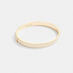 Coach 6 Mm Signature Enamel Bangle Women Bangles Gold | UAE_CH80864