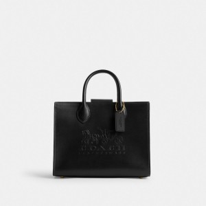 Coach Ace 26 Brass Women Tote Bag Black | UAE_CH11876