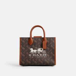 Coach Ace 26 With Horse And Carriage Print Brass Women Tote Bag Brown | UAE_CH19846