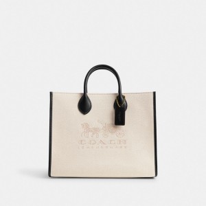 Coach Ace 35 Brass Women Tote Bag White | UAE_CH68957