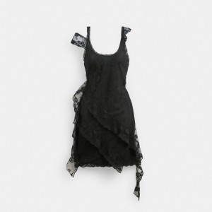 Coach All Over Lace Mini Women Dress Black | UAE_CH37557