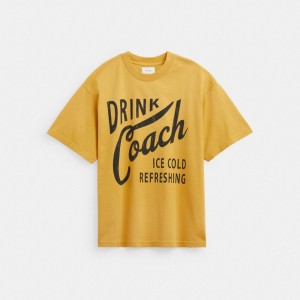 Coach Americana Men T Shirts Yellow | UAE_CH36863