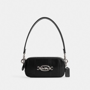 Coach Avery In Patchwork Women Shoulder Bags Silver / Black | UAE_CH62653