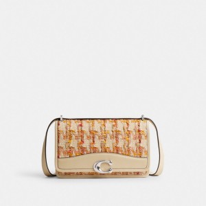 Coach Bandit In Tweed Women Shoulder Bags Silver | UAE_CH97302