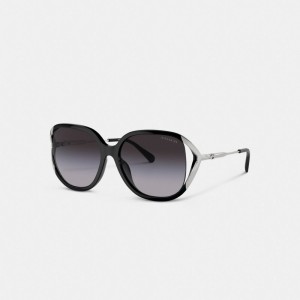 Coach Bandit Oversized Square Women Sunglasses Black / Silver | UAE_CH88355
