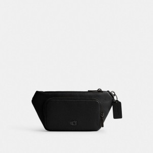 Coach Belt With Signature Canvas Interior Detail Men Belt Bags Black | UAE_CH49920
