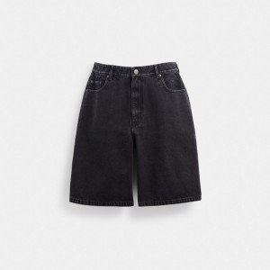 Coach Black Denim In Organic Cotton Denim Men Shorts Black | UAE_CH14980