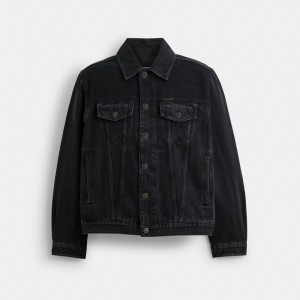 Coach Black Denim In Organic Cotton Men Jackets Black | UAE_CH20788