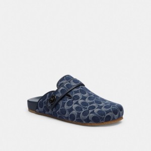 Coach Blake Clog In Signature Denim Denim Men Sandals Blue | UAE_CH33922