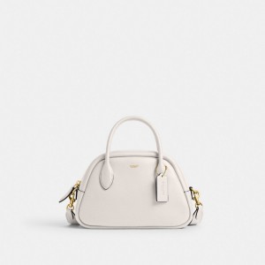 Coach Borough Bowling Brass Women Handbag White | UAE_CH90165
