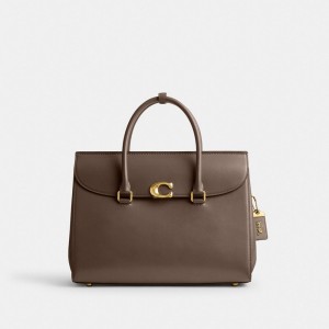 Coach Broome 36 Brass Women Handbag Dark Grey | UAE_CH48812