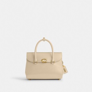 Coach Broome Brass Women Handbag White | UAE_CH17493