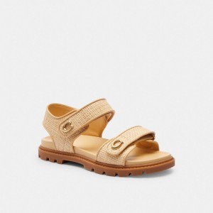 Coach Brynn Natural Women Sandals Beige | UAE_CH94053