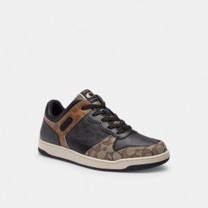 Coach C201 In Signature Men Sneakers Black | UAE_CH68932