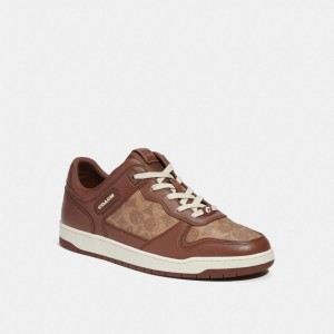 Coach C201 In Signature Men Sneakers Brown | UAE_CH10833
