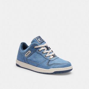 Coach C201 Indigo Denim Men Sneakers Indigo Blue | UAE_CH28359