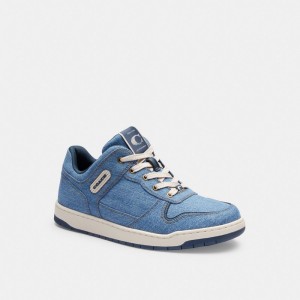 Coach C201 Low Top Indigo Denim Women Sneakers Indigo Blue | UAE_CH85089