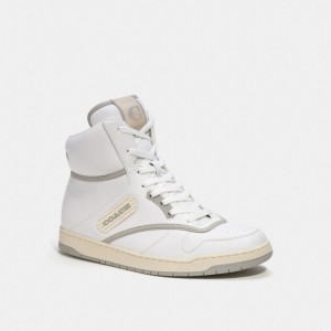 Coach C202 High Top Optic Men Sneakers White | UAE_CH82999