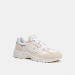 Coach C301 With Signature Canvas Chalk Men Sneakers White | UAE_CH23215