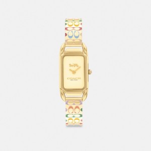 Coach Cadie 17.5 Mm X 28.5 Mm Rainbow Women Watches Gold | UAE_CH57557