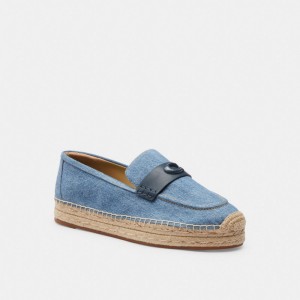 Coach Camilla Indigo Denim Women Espadrille Indigo Blue | UAE_CH46999
