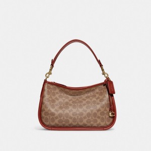Coach Cary In Signature Women Crossbody Bags Brown / Red | UAE_CH24012