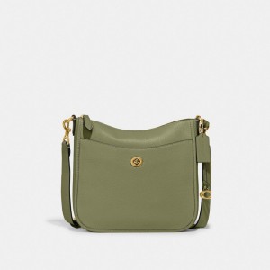 Coach Chaise Brass Women Crossbody Bags Olive | UAE_CH65374