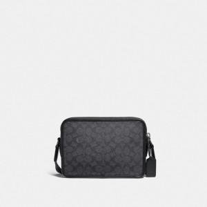 Coach Charter 24 In Signature Men Crossbody Bags Black | UAE_CH89083