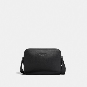 Coach Charter 24 Pebble Leather Men Crossbody Bags Black | UAE_CH38286