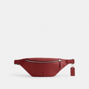 Coach Charter Belt 7 Polished Pebble Leather Men Belt Bags Red | UAE_CH91240