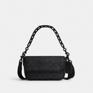 Coach Charter Flap 18 In Signature Men Crossbody Bags Grey | UAE_CH47071