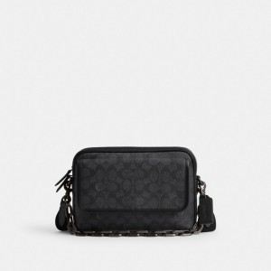 Coach Charter Flap 24 In Signature Men Crossbody Bags Grey | UAE_CH36335