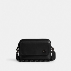Coach Charter Flap 24 Men Crossbody Bags Black | UAE_CH67191