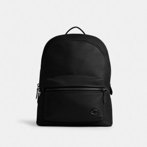 Coach Charter Polished Pebble Leather Men Backpacks Black | UAE_CH90811