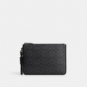 Coach Charter Pouch In Signature Men Crossbody Bags Grey | UAE_CH66788