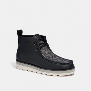 Coach Chukka In Signature Jacquard Men Boots Black | UAE_CH35130