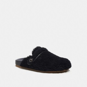 Coach Clog In Shearling Men Sandals Black | UAE_CH12451