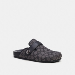 Coach Clog In Signature Jacquard Men Sandals Grey / Black | UAE_CH96310