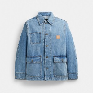 Coach Denim Chore Men Jackets Blue | UAE_CH85626