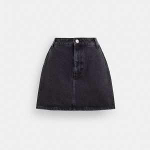 Coach Denim In Organic Cotton Women Skirt Blue Black | UAE_CH68534