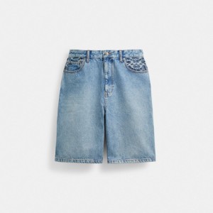 Coach Denim Men Shorts Blue | UAE_CH75016