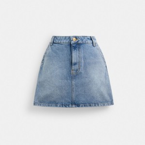 Coach Denim Women Skirt Blue | UAE_CH42651