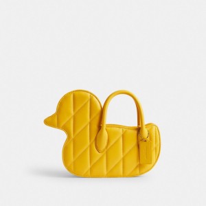 Coach Duck With Quilting Brass Women Crossbody Bags Yellow | UAE_CH60884
