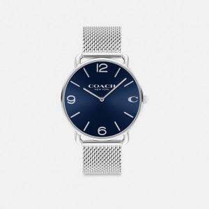 Coach Elliot 41 Mm Stainless Steel Men Watches Grey / Blue | UAE_CH45862