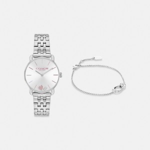 Coach Elliot Gift Set 28 Mm Stainless Steel Women Watches Grey | UAE_CH56485