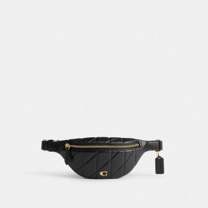 Coach Essential Belt With Pillow Quilting Brass Women Belt Bags Black | UAE_CH37412