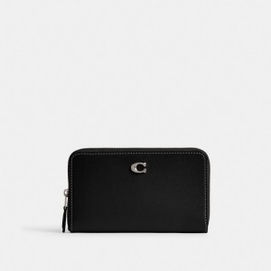 Coach Essential Medium Zip Around Women Large Wallets Black | UAE_CH67389