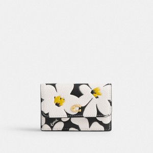 Coach Essential Mini Trifold With Floral Print Brass Women Small Wallets Multicolor | UAE_CH21515